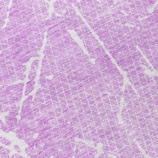 Lilac And Ivory Abstract Washable Indoor Outdoor Area Rug Photo 9