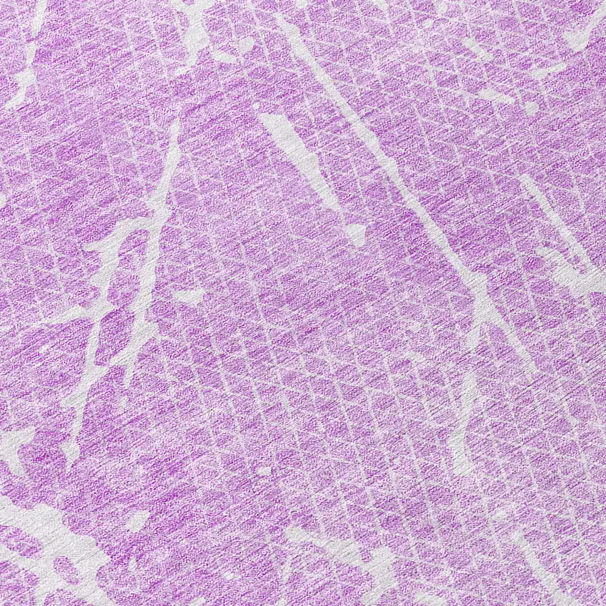 Lilac And Ivory Abstract Washable Indoor Outdoor Area Rug Photo 9