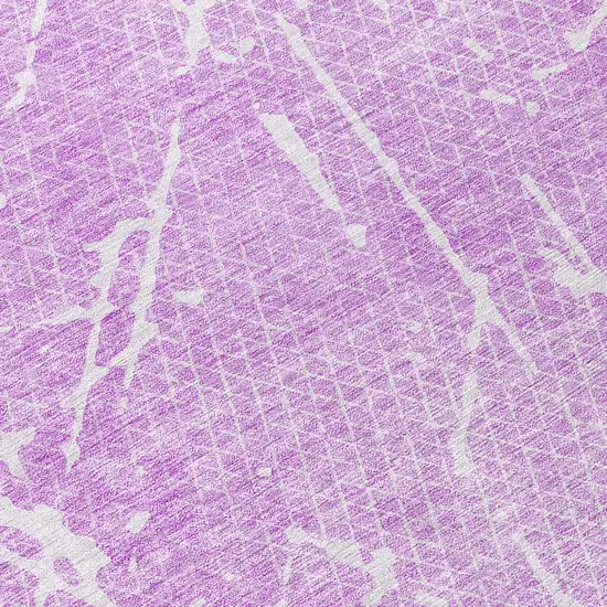 Lilac And Ivory Abstract Washable Indoor Outdoor Area Rug Photo 9