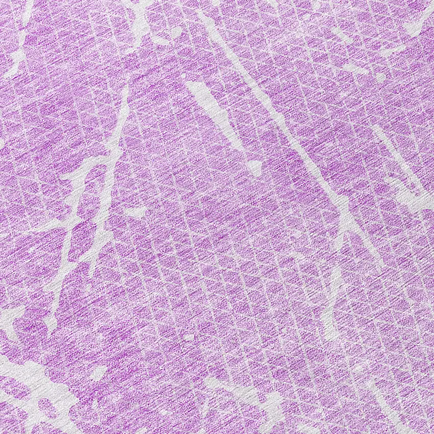 Lilac And Ivory Abstract Washable Indoor Outdoor Area Rug Photo 9