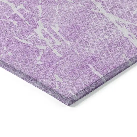 Lilac And Ivory Abstract Washable Indoor Outdoor Area Rug Photo 2