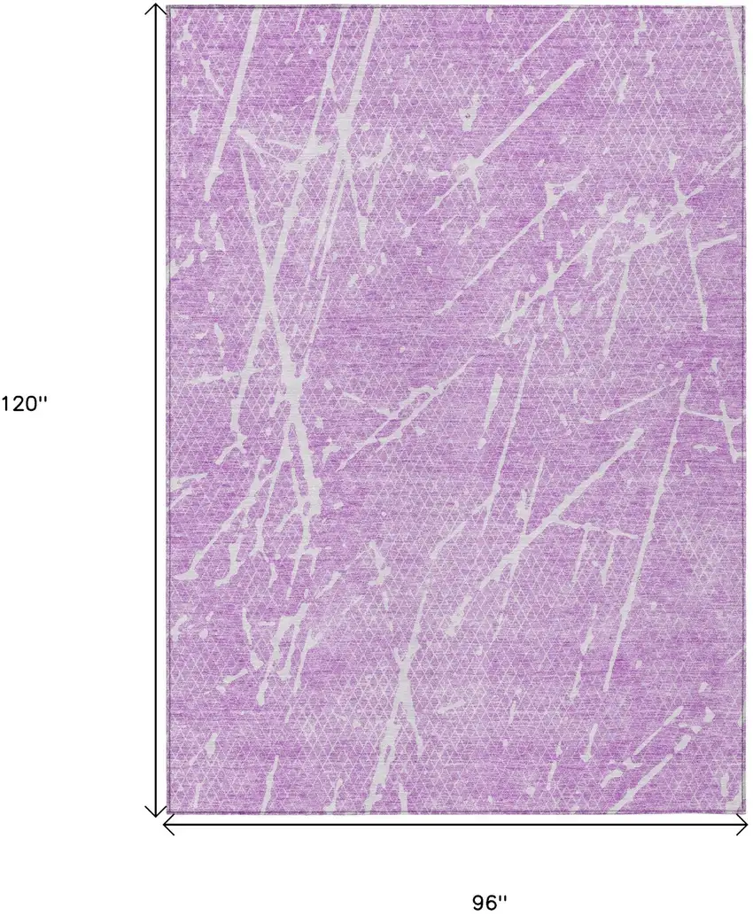 Lilac And Ivory Abstract Washable Indoor Outdoor Area Rug Photo 8