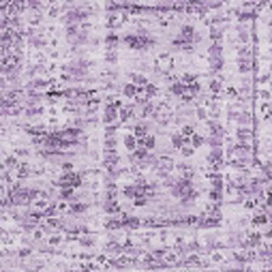 Lilac And Ivory Floral Washable Area Rug With UV Protection Photo 3
