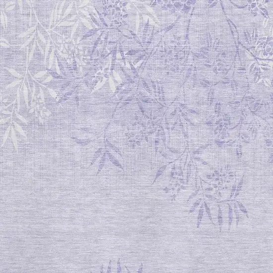 Lilac And Ivory Floral Washable Area Rug With UV Protection Photo 2