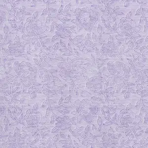 Photo of Lilac And Ivory Floral Washable Area Rug With UV Protection
