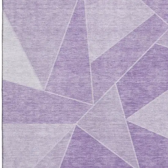 Lilac And Ivory Geometric Washable Area Rug With UV Protection Photo 3