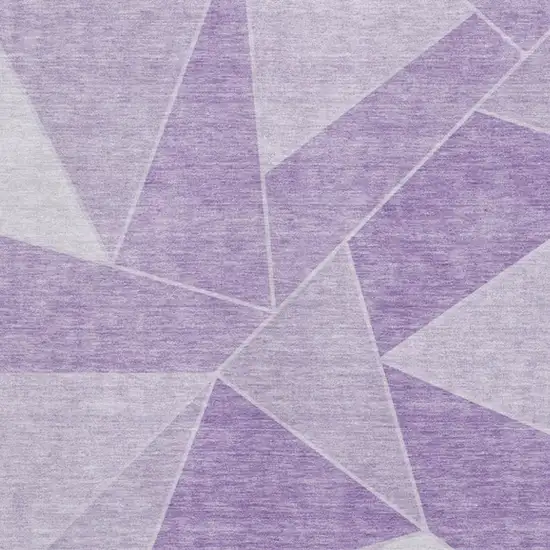 Lilac And Ivory Geometric Washable Area Rug With UV Protection Photo 3