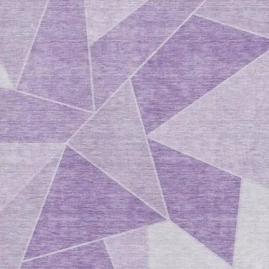 Lilac And Ivory Geometric Washable Area Rug With UV Protection Photo 3