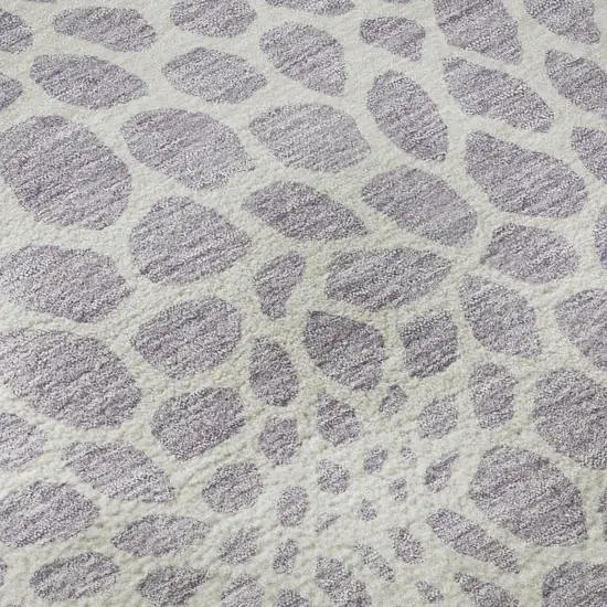 Lilac And Ivory Geometric Washable Area Rug With UV Protection Photo 8