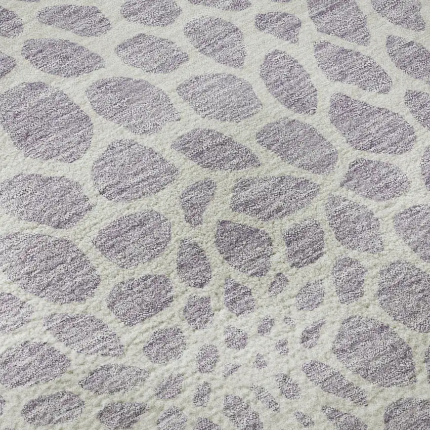 Lilac And Ivory Geometric Washable Area Rug With UV Protection Photo 8