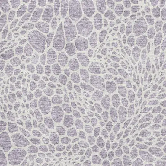 Lilac And Ivory Geometric Washable Area Rug With UV Protection Photo 3