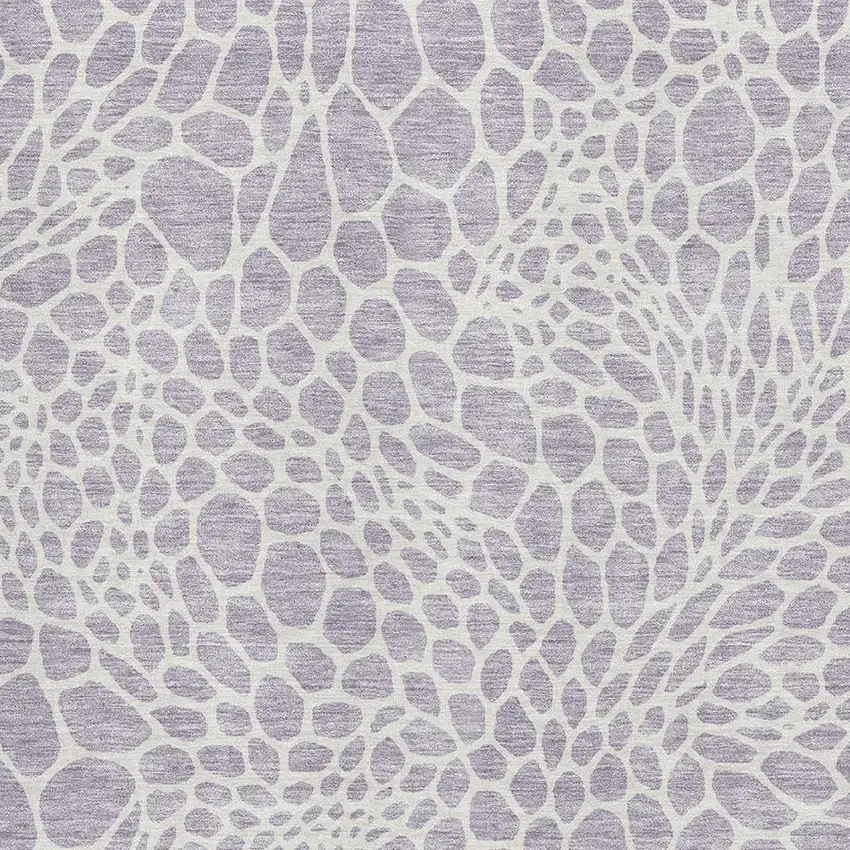 Lilac And Ivory Geometric Washable Area Rug With UV Protection Photo 3