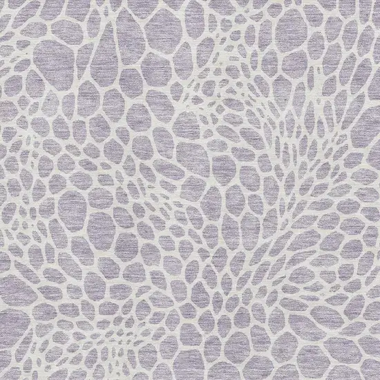Lilac And Ivory Geometric Washable Area Rug With UV Protection Photo 3