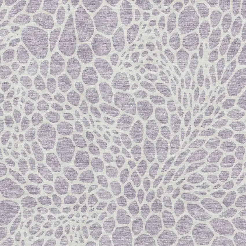 Lilac And Ivory Geometric Washable Area Rug With UV Protection Photo 3