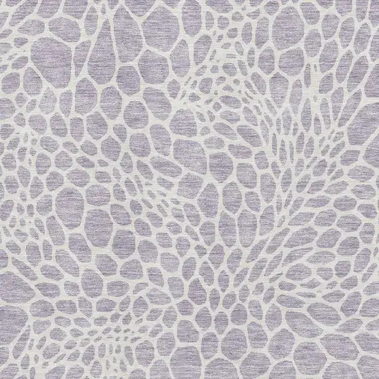 Lilac And Ivory Geometric Washable Area Rug With UV Protection Photo 3