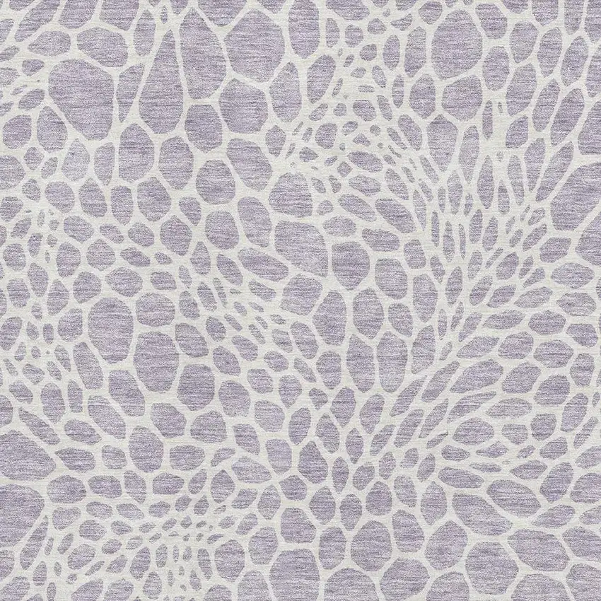 Lilac And Ivory Geometric Washable Area Rug With UV Protection Photo 3