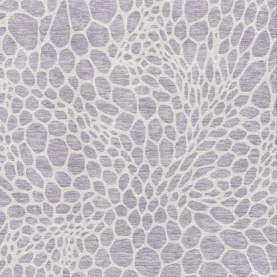 Lilac And Ivory Geometric Washable Area Rug With UV Protection Photo 3