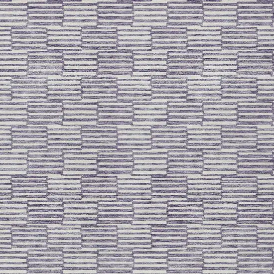 Lilac And Ivory Geometric Washable Indoor Outdoor Area Rug Photo 6