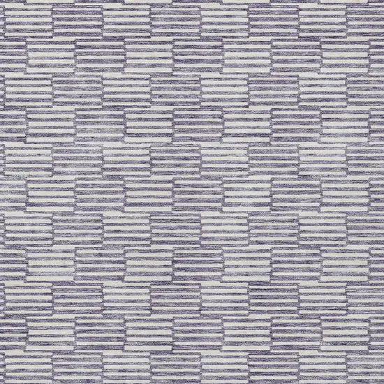 Lilac And Ivory Geometric Washable Indoor Outdoor Area Rug Photo 6