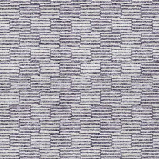 Lilac And Ivory Geometric Washable Indoor Outdoor Area Rug Photo 6