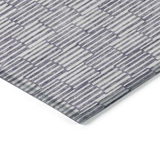Lilac And Ivory Geometric Washable Indoor Outdoor Area Rug Photo 5