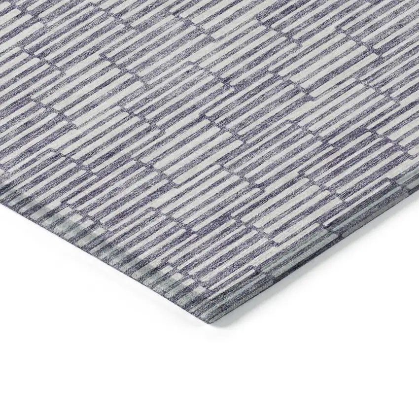 Lilac And Ivory Geometric Washable Indoor Outdoor Area Rug Photo 5