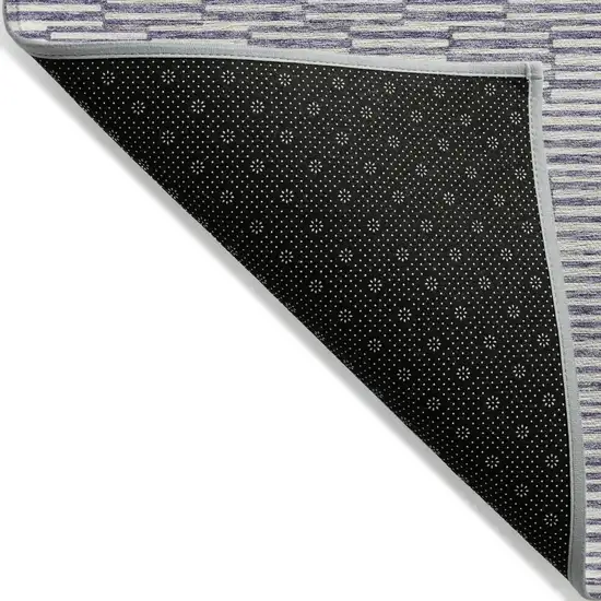 Lilac And Ivory Geometric Washable Indoor Outdoor Area Rug Photo 4