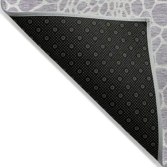 Lilac And Ivory Geometric Washable Indoor Outdoor Area Rug Photo 4