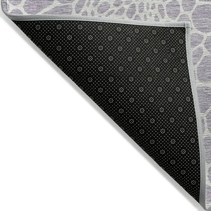 Lilac And Ivory Geometric Washable Indoor Outdoor Area Rug Photo 4