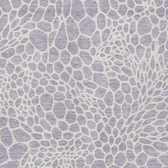 Lilac And Ivory Geometric Washable Indoor Outdoor Area Rug Photo 6