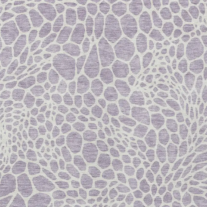 Lilac And Ivory Geometric Washable Indoor Outdoor Area Rug Photo 6