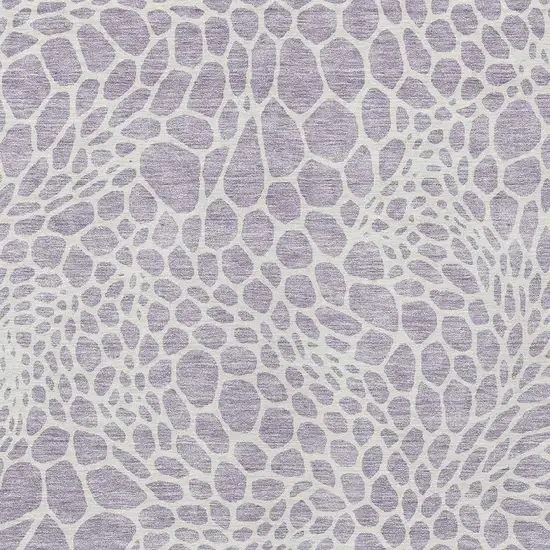 Lilac And Ivory Geometric Washable Indoor Outdoor Area Rug Photo 6