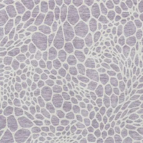 Lilac And Ivory Geometric Washable Indoor Outdoor Area Rug Photo 6
