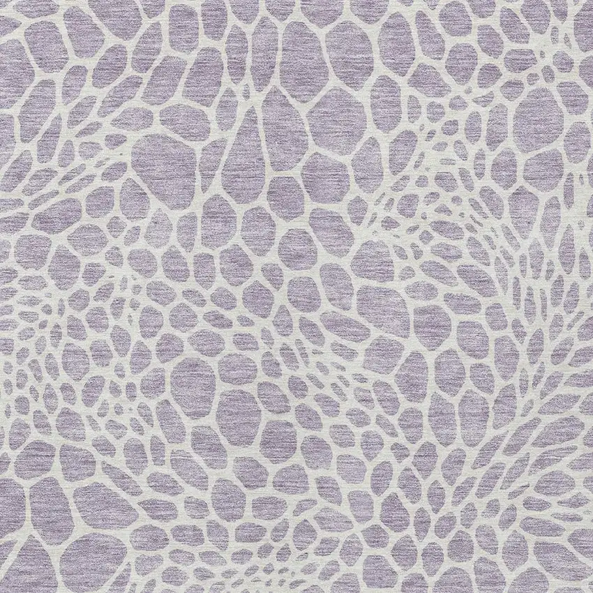 Lilac And Ivory Geometric Washable Indoor Outdoor Area Rug Photo 6