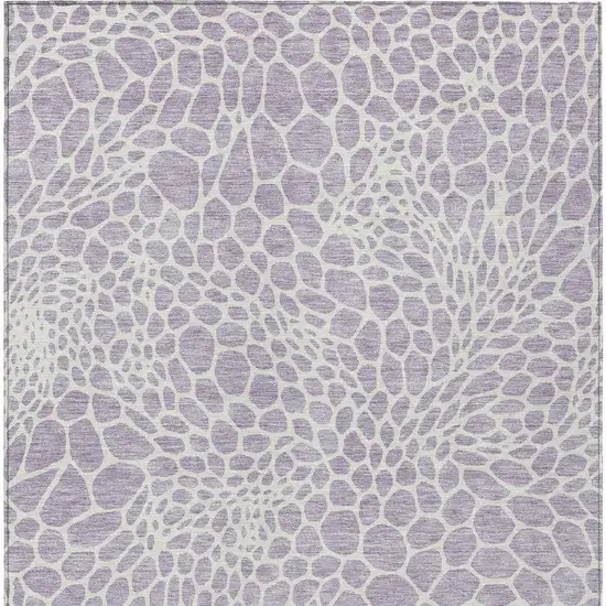 Lilac And Ivory Geometric Washable Indoor Outdoor Area Rug Photo 7