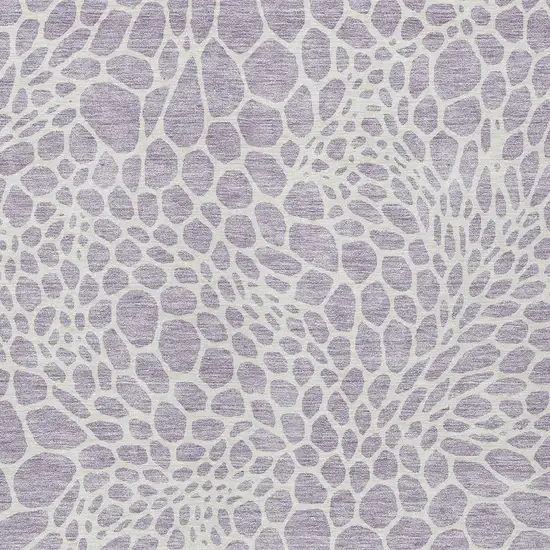 Lilac And Ivory Geometric Washable Indoor Outdoor Area Rug Photo 6
