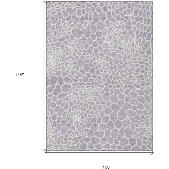 Lilac And Ivory Geometric Washable Indoor Outdoor Area Rug Photo 3