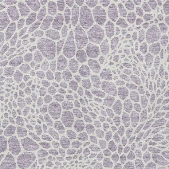 Lilac And Ivory Geometric Washable Indoor Outdoor Area Rug Photo 6