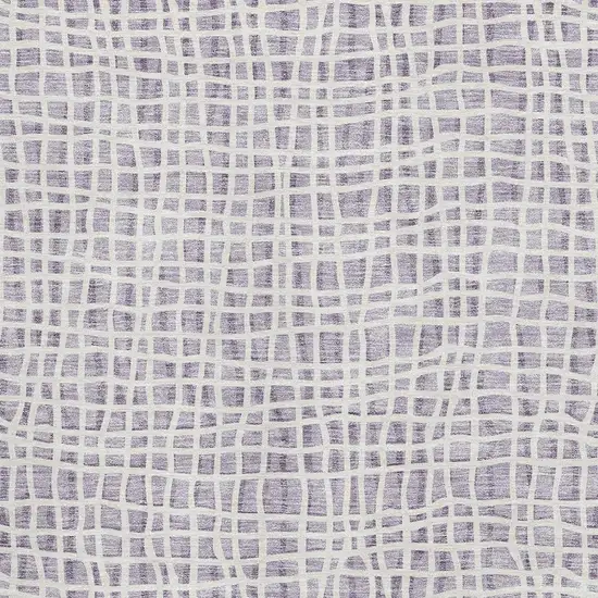 Lilac And Ivory Striped Washable Area Rug With UV Protection Photo 3