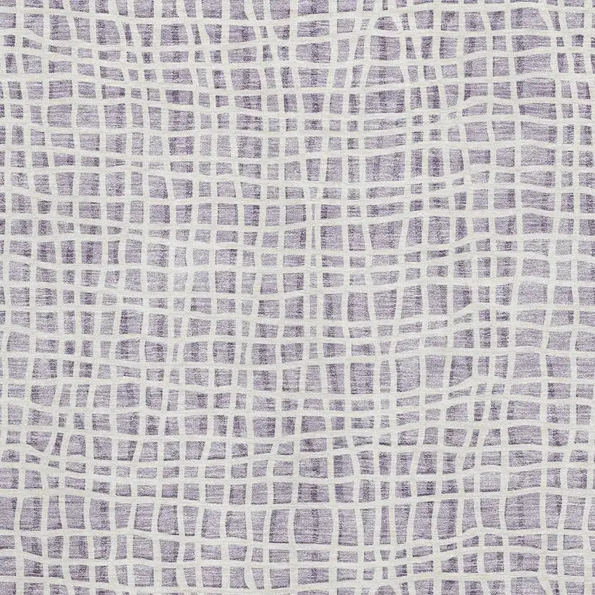 Lilac And Ivory Striped Washable Area Rug With UV Protection Photo 3