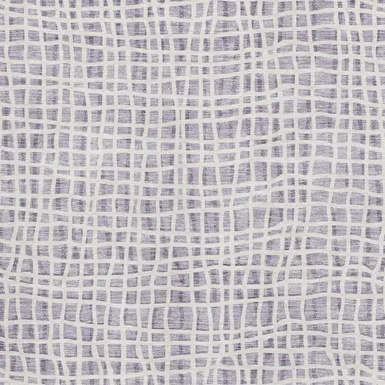 Lilac And Ivory Striped Washable Area Rug With UV Protection Photo 3