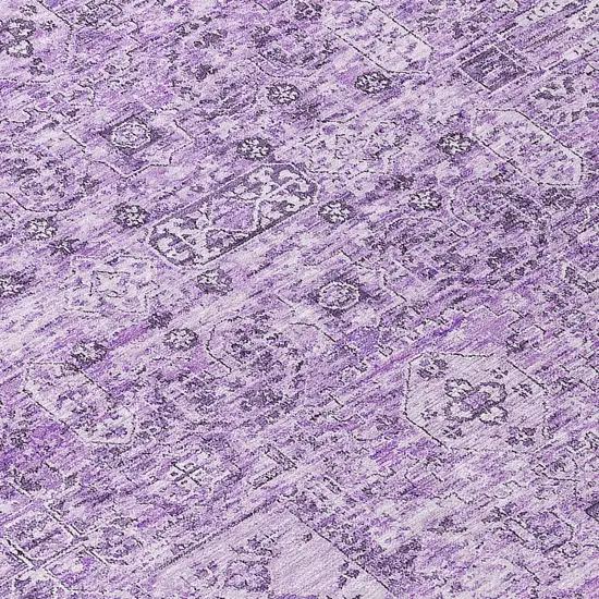 Lilac And Purple Floral Washable Indoor Outdoor Area Rug Photo 9