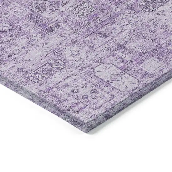 Lilac And Purple Floral Washable Indoor Outdoor Area Rug Photo 4