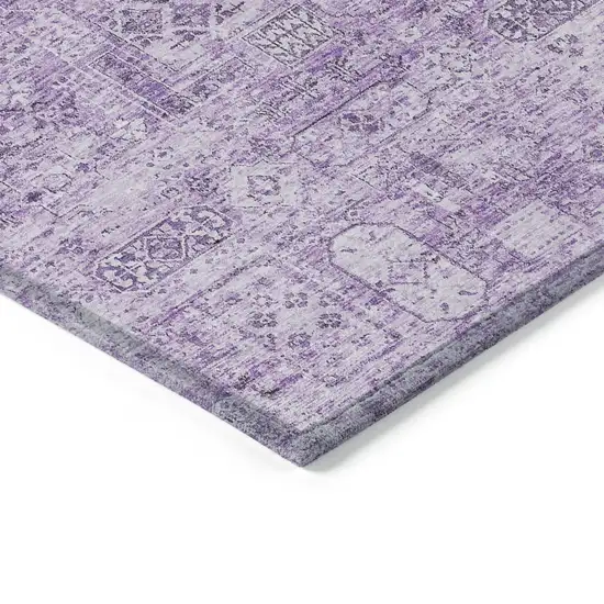 Lilac And Purple Floral Washable Indoor Outdoor Area Rug Photo 4