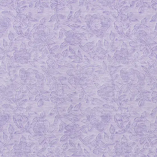 Lilac And Purple Floral Washable Indoor Outdoor Area Rug Photo 5