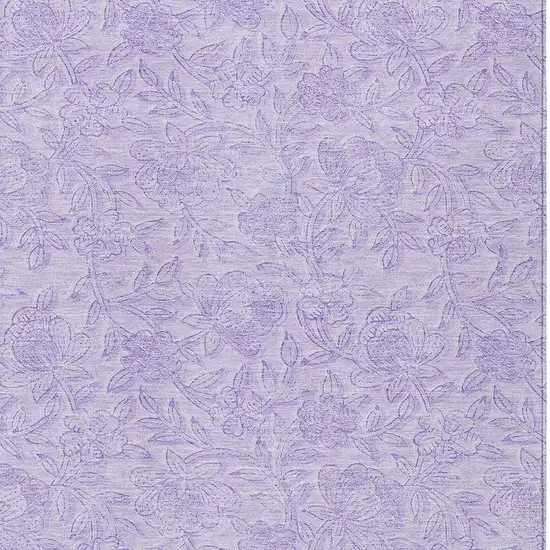 Lilac And Purple Floral Washable Indoor Outdoor Area Rug Photo 5