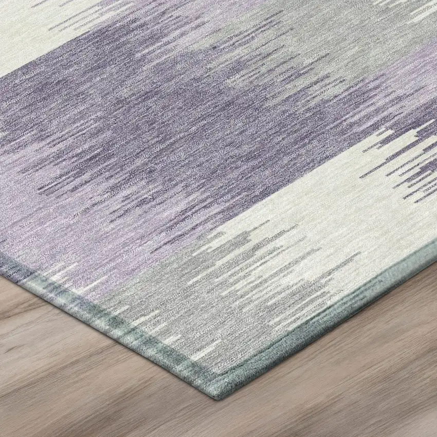 Lilac And Purple Geometric Washable Indoor Outdoor Area Rug Photo 4