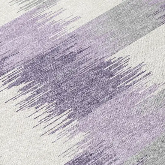 Lilac And Purple Geometric Washable Indoor Outdoor Area Rug Photo 5