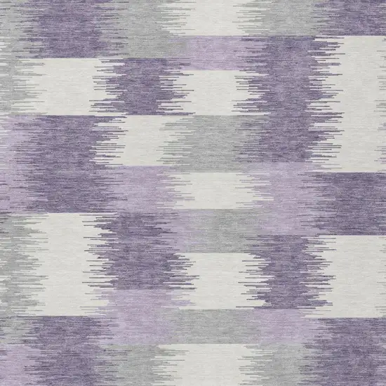 Lilac And Purple Geometric Washable Indoor Outdoor Area Rug Photo 1