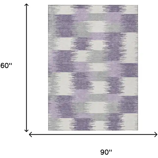 Lilac And Purple Geometric Washable Indoor Outdoor Area Rug Photo 6